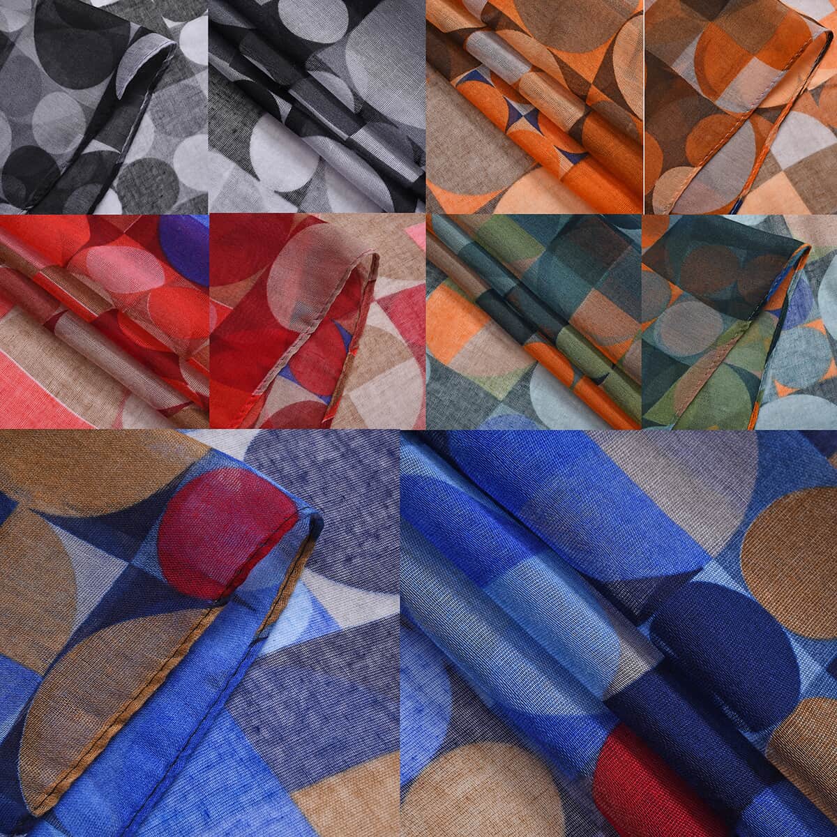 Set of 5 Art Deco Pattern Polyester Scarfs (27.6"x70.8") image number 6