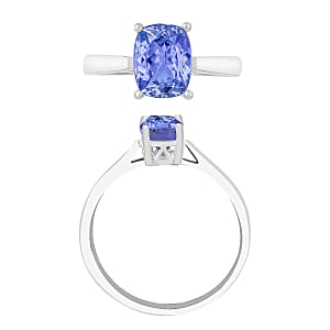 Tanzanite Solitaire Ring in Platinum Over Sterling Silver (Size 10) 1.40 ctw (Del. in 10-12 Days)