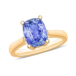Tanzanite 1.40 Solitaire Ring in Vermeil Yellow Gold Over Sterling Silver (Size 10) (Del. in 10-12 Days)