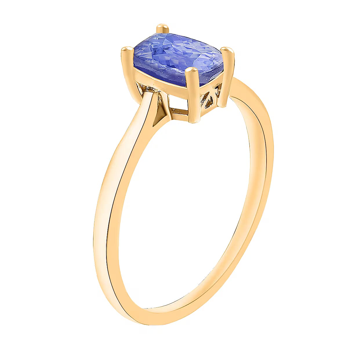 Tanzanite 1.40 Solitaire Ring in Vermeil Yellow Gold Over Sterling Silver (Size 10) (Del. in 10-12 Days) image number 2