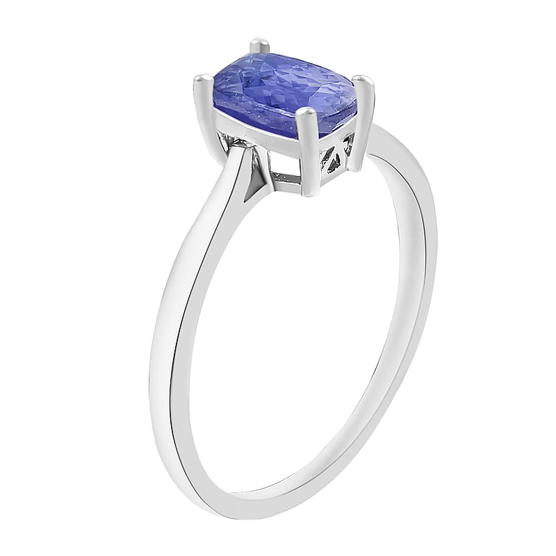 Luxoro Premium Tanzanite 1.40 ctw Solitaire Ring in 14K White Gold (Size 4.0) 4 Grams