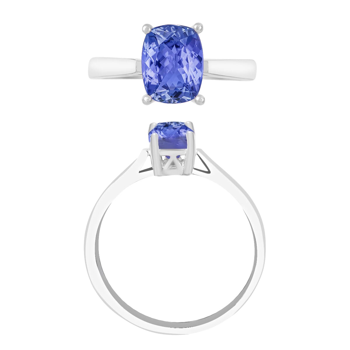 Luxoro Premium Tanzanite 1.40 ctw Solitaire Ring in 14K White Gold (Size 4.0) 4 Grams image number 3