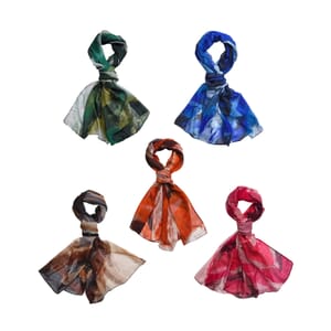 Set of 5 Paintbrush Digitally Printed Decorative Scarves