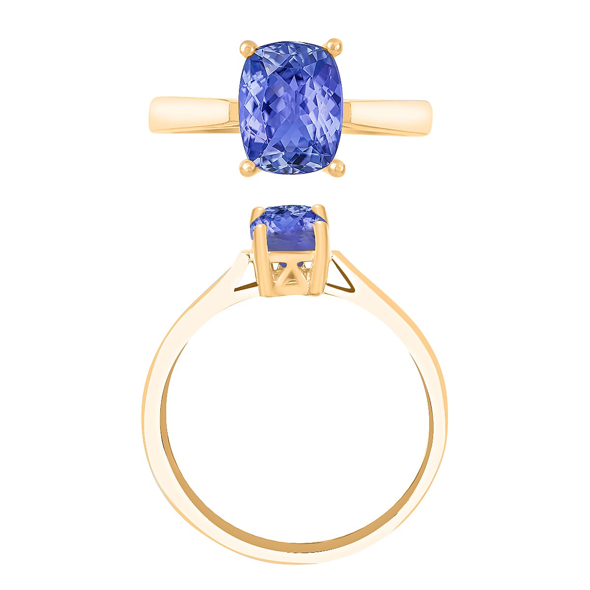 Luxoro Premium Tanzanite 1.40 ctw Solitaire Ring in 14K Rose Gold (Size 4.0) 4 Grams image number 3