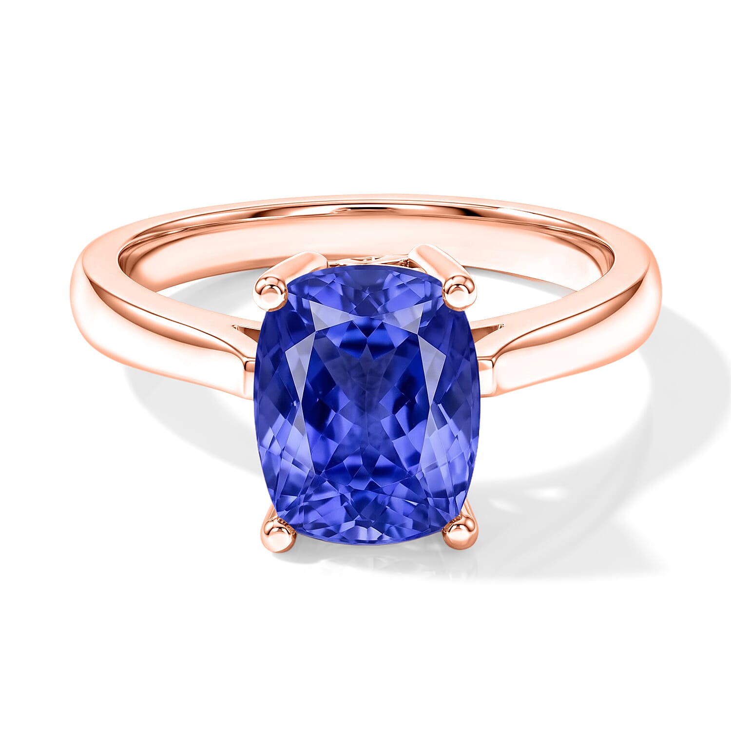 Luxoro Premium Tanzanite 1.40 ctw Solitaire Ring in 14K Rose Gold (Size 7.5) 4 Grams