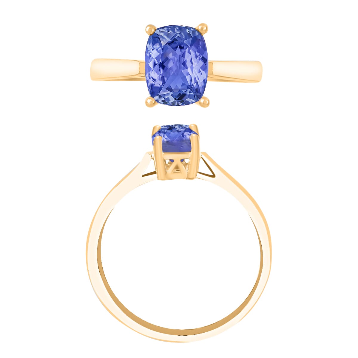 Luxoro Premium Tanzanite 1.40 ctw Solitaire Ring in 14K Rose Gold (Size 8.0) 4 Grams image number 3