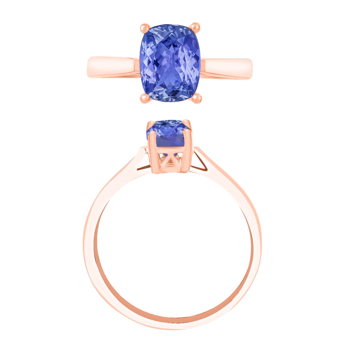 Luxoro Premium Tanzanite 1.40 ctw Solitaire Ring in 14K Yellow Gold (Size 10.0) 4 Grams image number 3