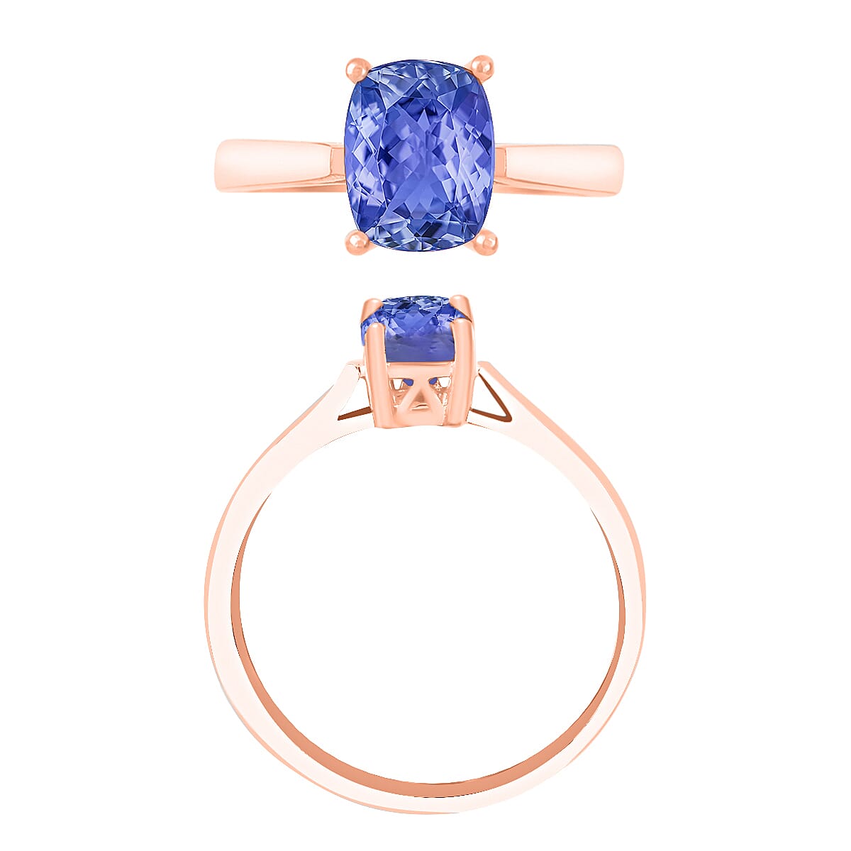 Luxoro Premium Tanzanite 1.40 ctw Solitaire Ring in 14K Yellow Gold (Size 11.5) 4 Grams image number 3