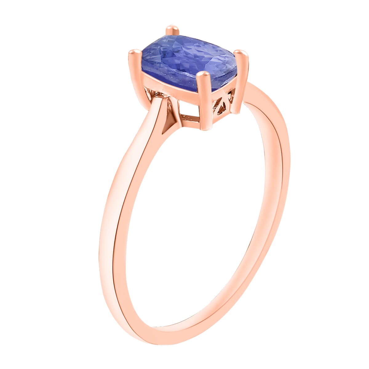 Luxoro Premium Tanzanite 1.40 ctw Solitaire Ring in 14K Yellow Gold (Size 4.5) 4 Grams image number 2