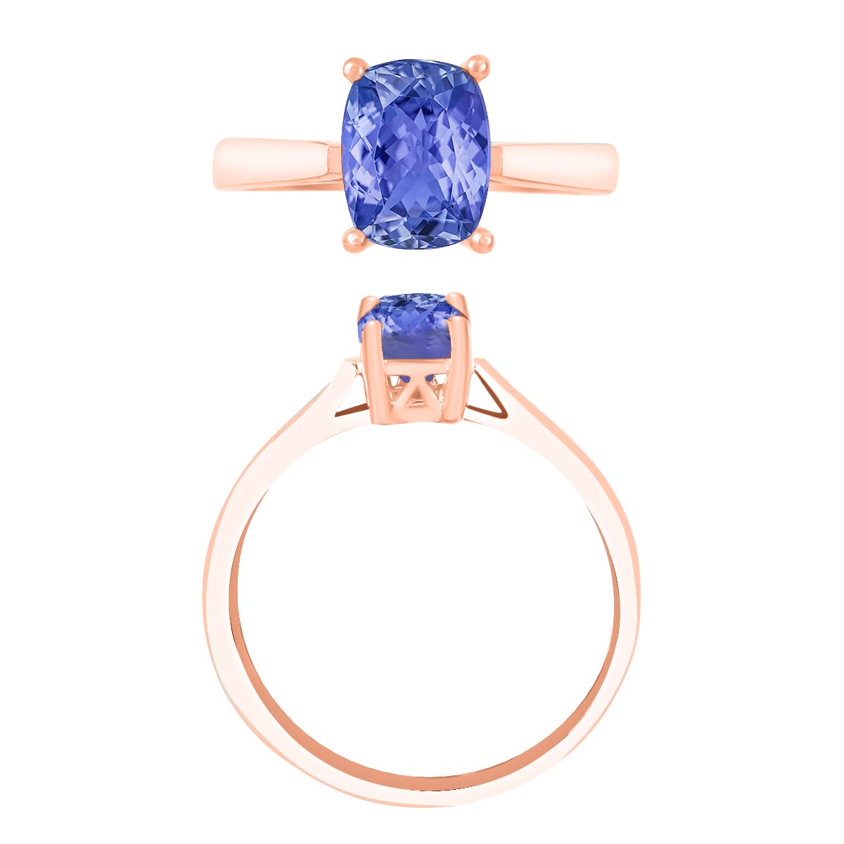 Luxoro Premium Tanzanite 1.40 ctw Solitaire Ring in 14K Yellow Gold (Size 4.5) 4 Grams image number 3