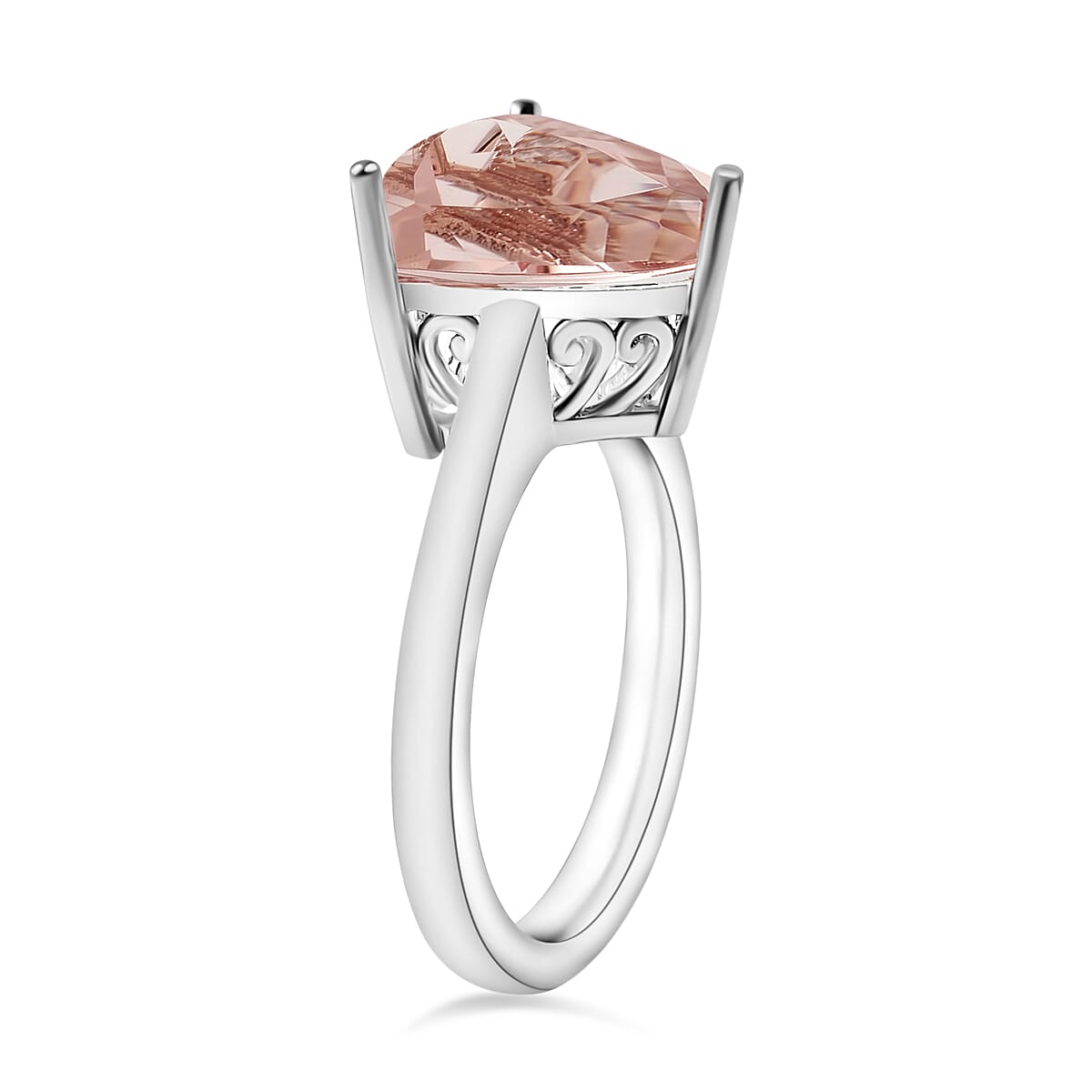 Luxoro AAA Marropino Morganite 2.60 ctw Solitaire Ring in 14K White Gold (Size 11.0) 4 Grams (Del. in 10-12 Days) image number 2