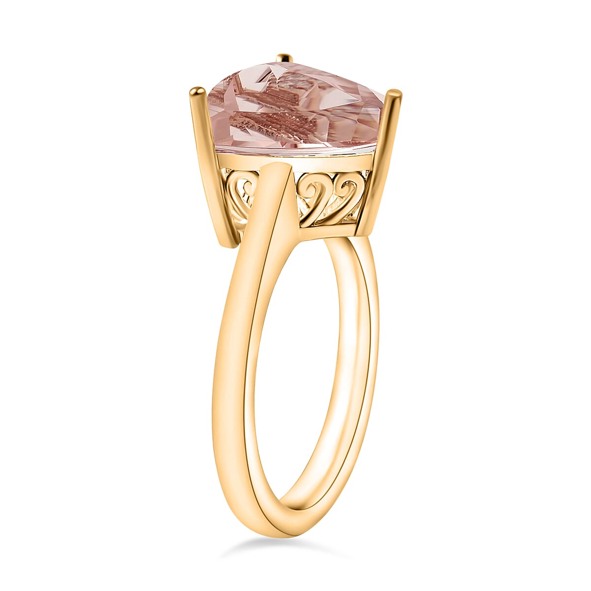 Luxoro AAA Marropino Morganite 2.60 ctw Solitaire Ring in 14K Yellow Gold (Size 9.5) 4 Grams (Del. in 10-12 Days) image number 2