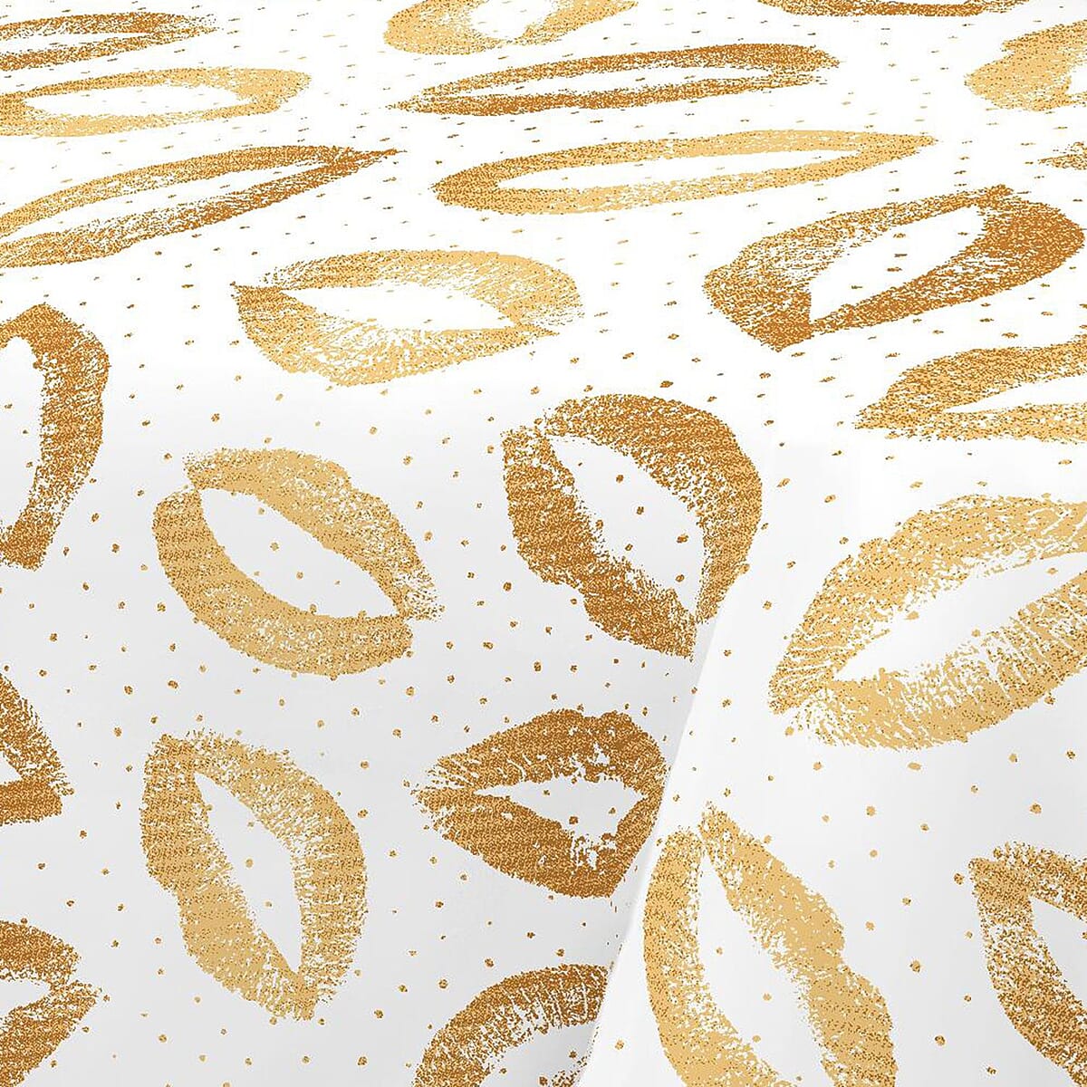 Supreme Living 6pc Gold Lips Print Microfiber Sheet Set -Queen image number 1