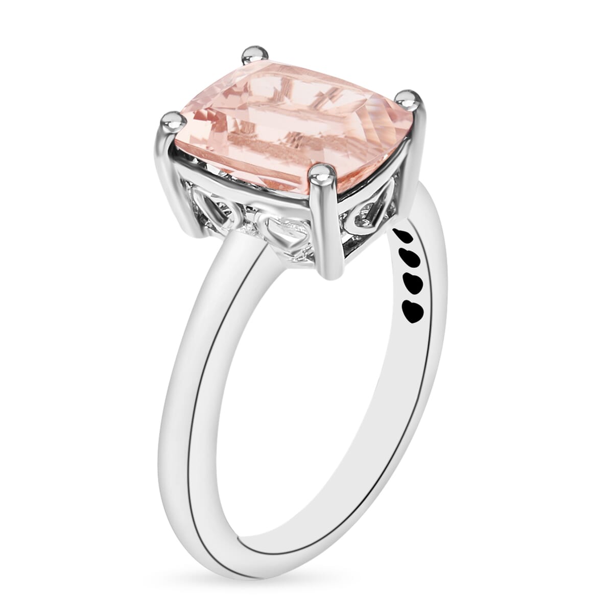Marropino Morganite 2.85 ctw Solitaire Ring in Platinum Over Sterling Silver (Size 10.0) image number 2
