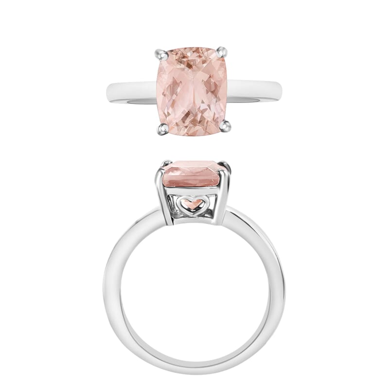 Marropino Morganite 2.85 ctw Solitaire Ring in Platinum Over Sterling Silver (Size 10.0)