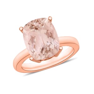 Marropino Morganite 2.85 ctw Solitaire Ring in Vermeil Rose Gold Over Sterling Silver (Size 10.0)