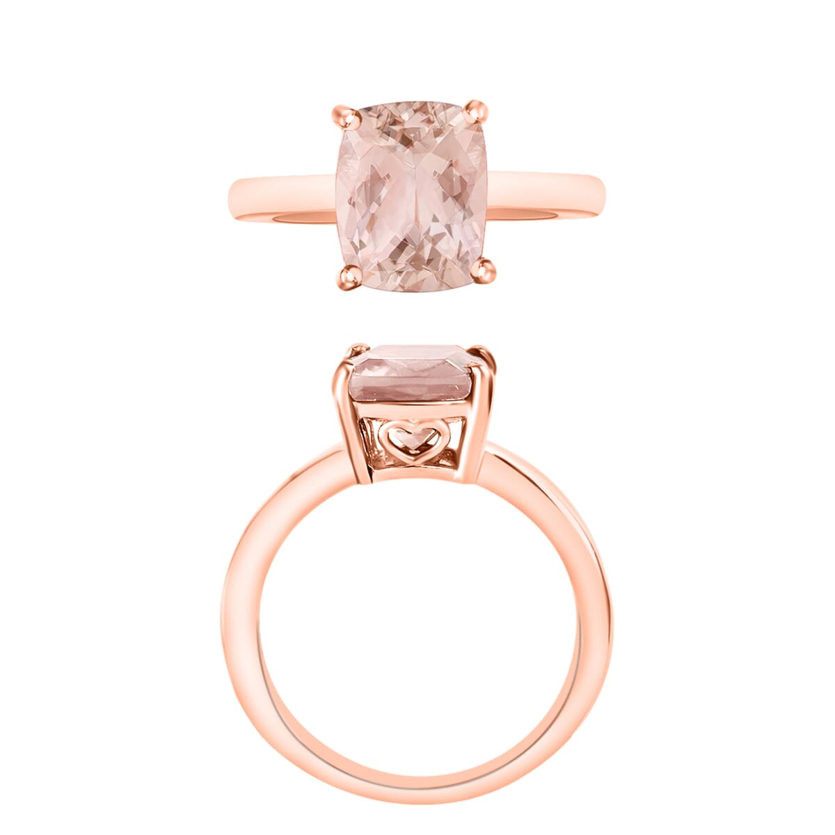 Marropino Morganite 2.85 ctw Solitaire Ring in Vermeil Rose Gold Over Sterling Silver (Size 10.0) image number 3