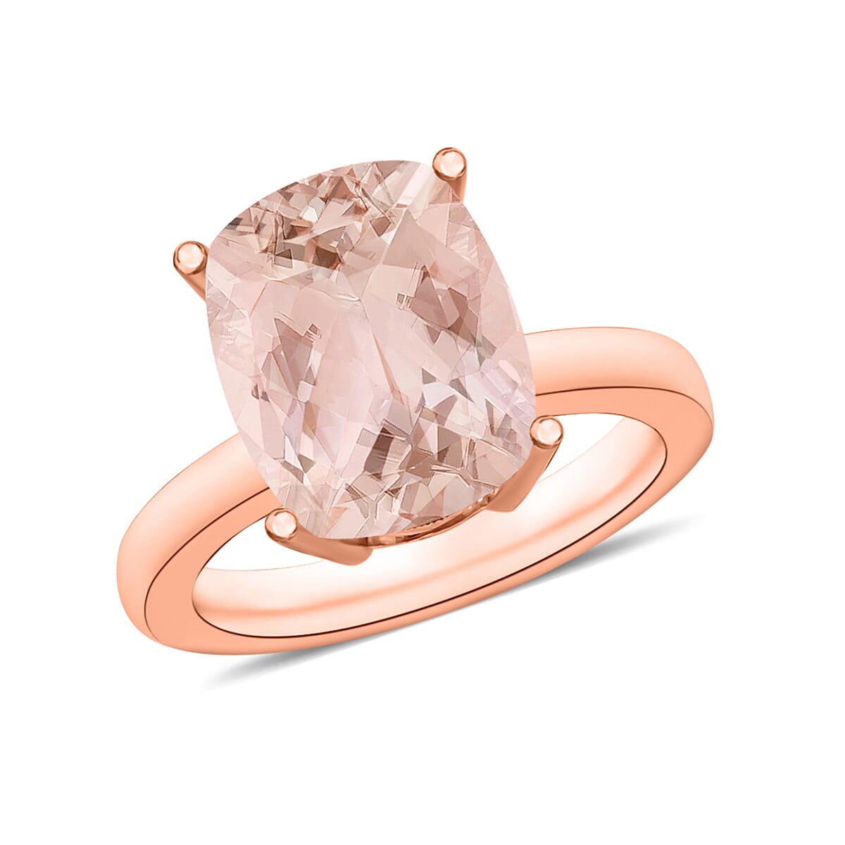 Marropino Morganite 2.85 ctw Solitaire Ring in Vermeil Rose Gold Over Sterling Silver (Size 5.0) image number 0