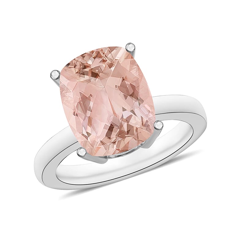 Luxoro AAA Marropino Morganite 2.85 ctw Solitaire Ring in 14K White Gold (Size 10.0) 5 Grams
