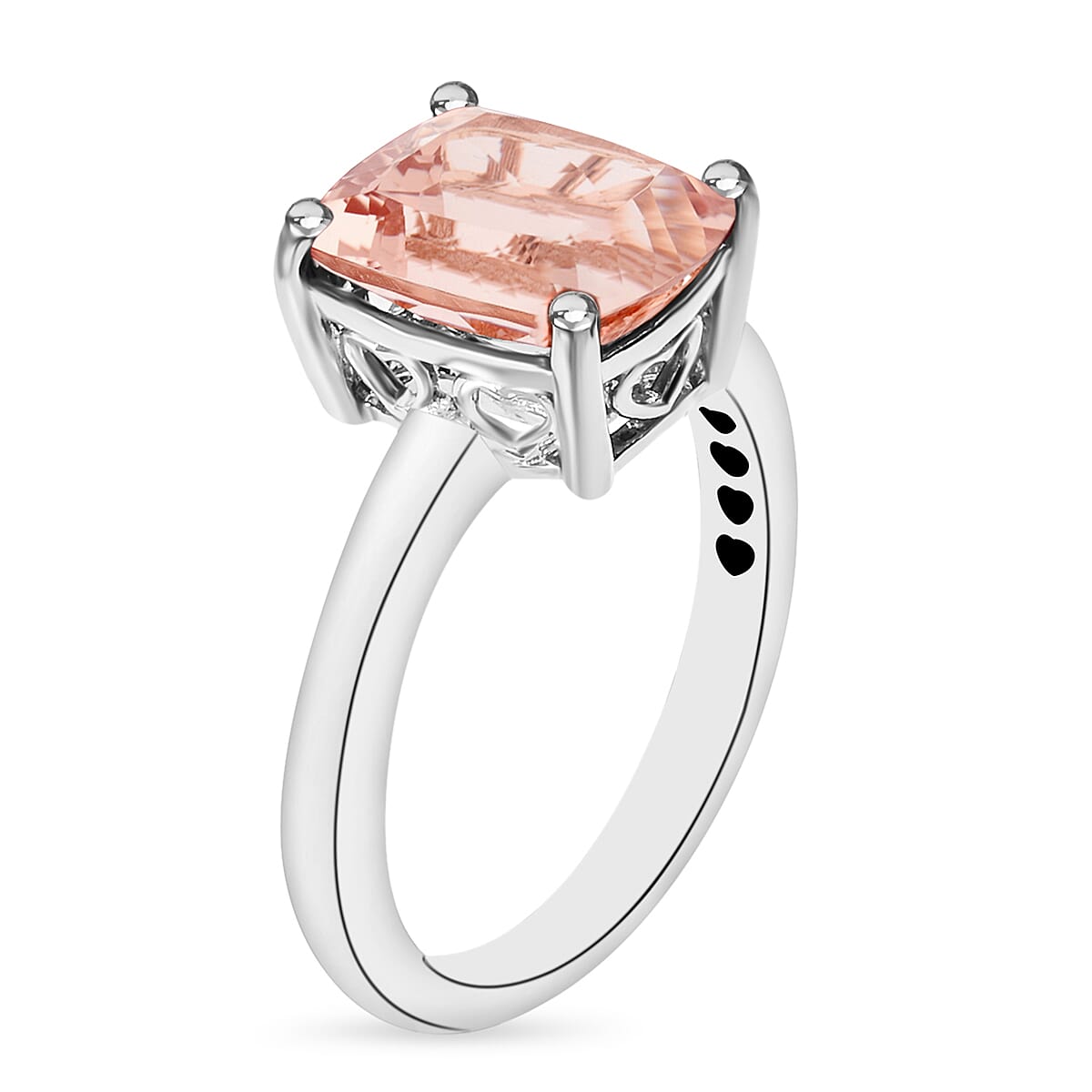 Luxoro AAA Marropino Morganite 2.85 ctw Solitaire Ring in 14K White Gold (Size 6.5) 4 Grams (Del. in 10-12 Days) image number 2