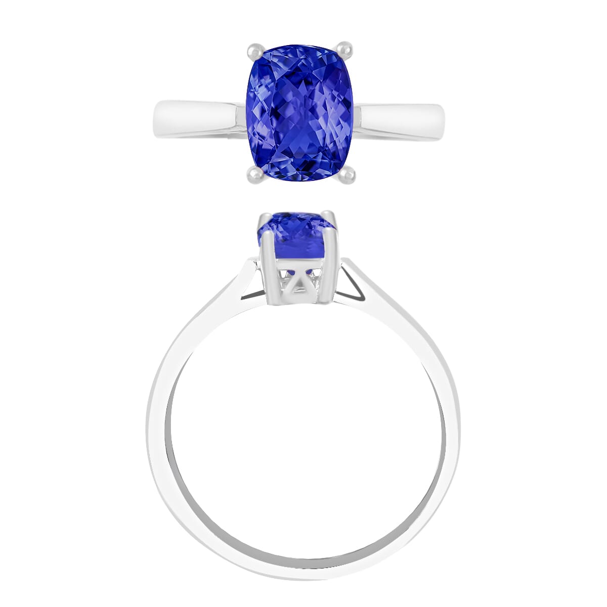 Rhapsody 950 Platinum AAA Tanzanite Solitaire Ring (Size 4.0) 5.50 Grams 5.00 ctw image number 3