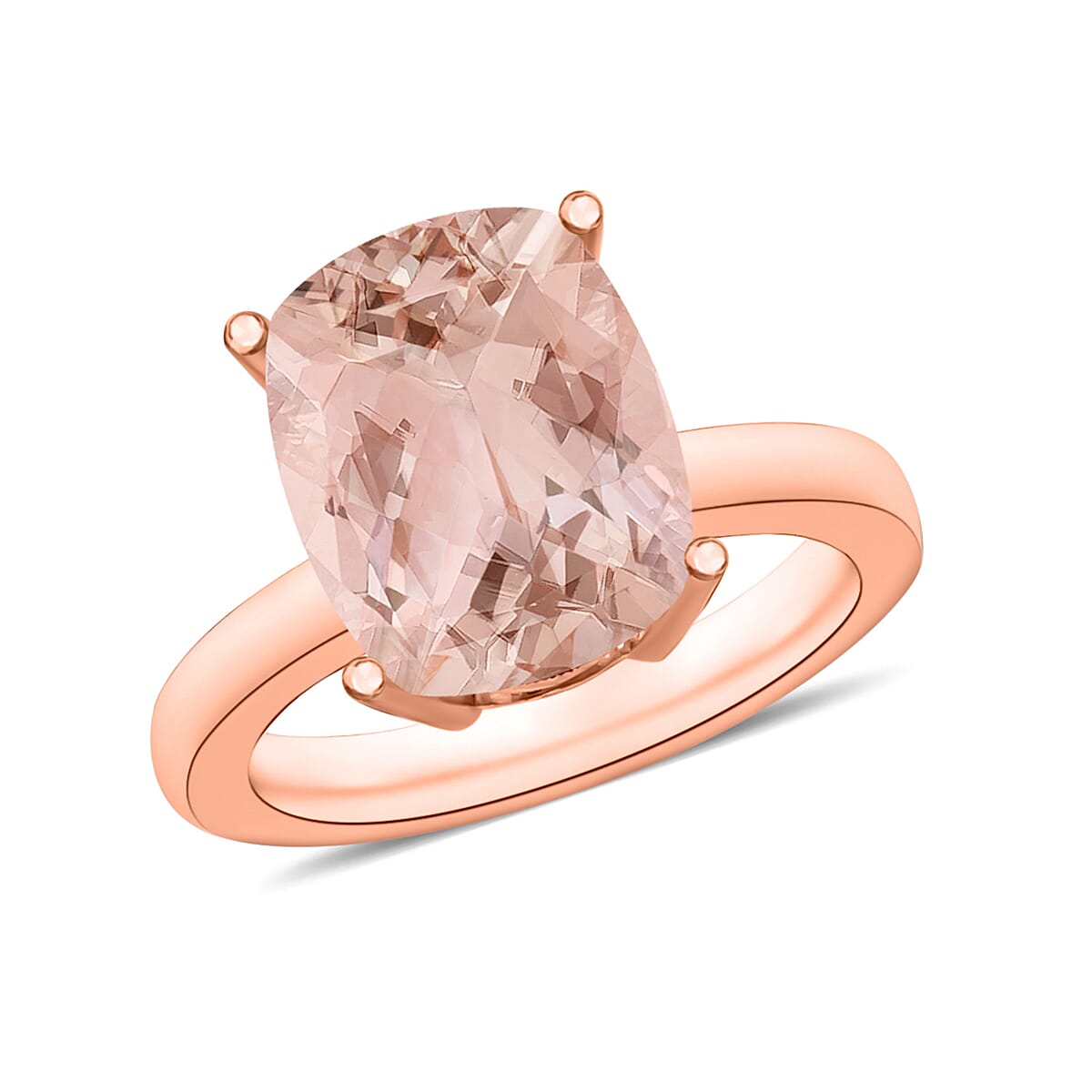 Luxoro AAA Marropino Morganite 2.85 ctw Solitaire Ring in 14K Rose Gold (Size 7.5) 4 Grams (Del. in 10-12 Days) image number 0