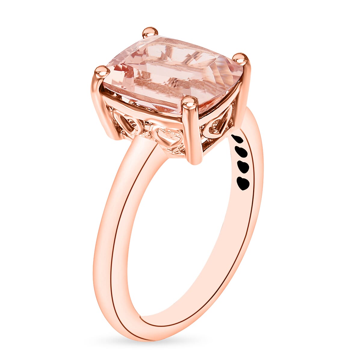 Luxoro AAA Marropino Morganite 2.85 ctw Solitaire Ring in 14K Rose Gold (Size 7.5) 4 Grams (Del. in 10-12 Days) image number 2