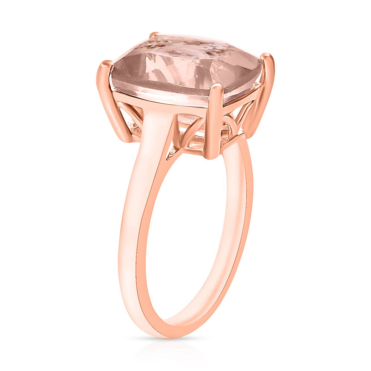 Luxoro AAA Marropino Morganite 5.00 ctw Solitaire Ring in 14K Rose Gold (Size 5.0) 4 Grams image number 2
