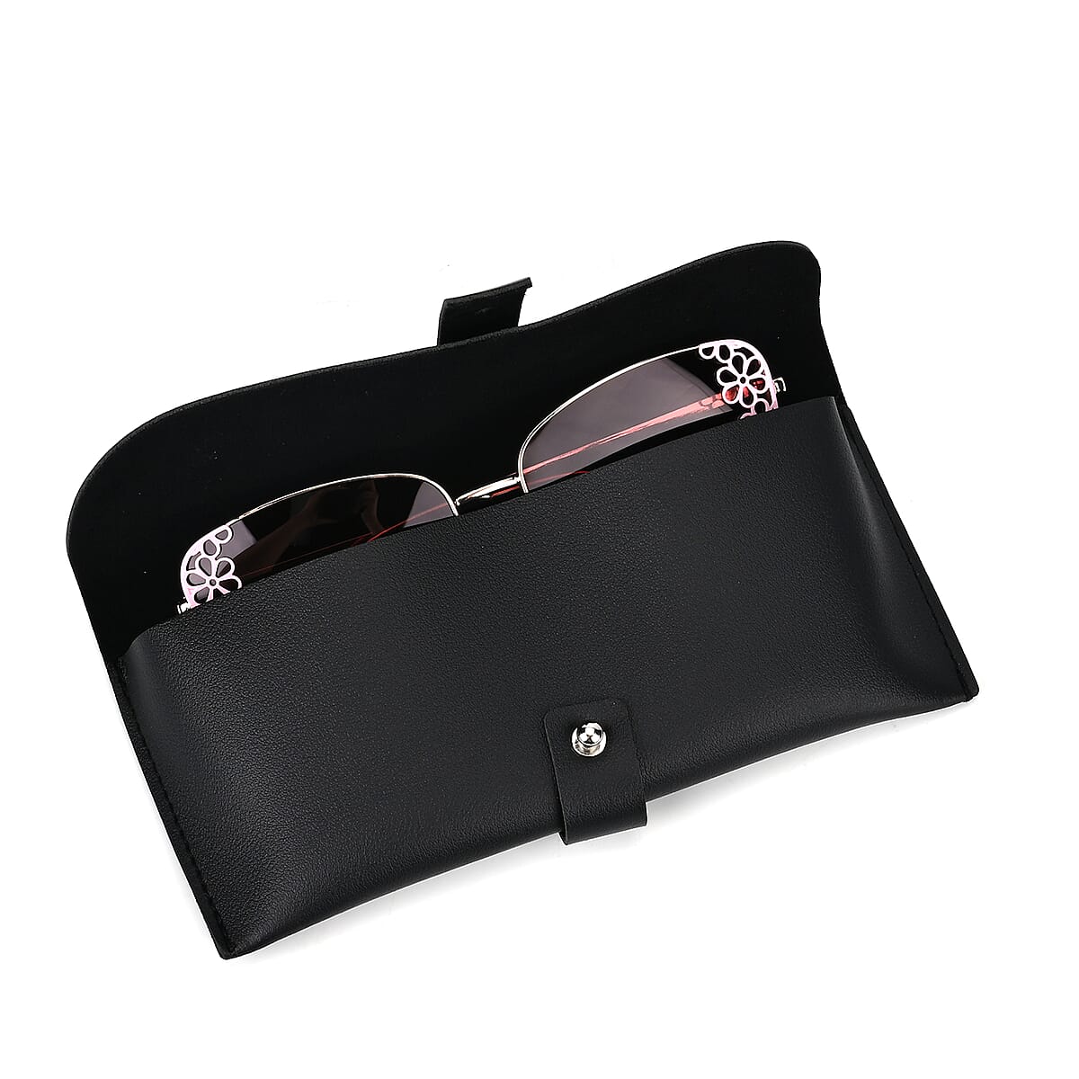 Flower Design UV400 Polarized Sunglass with Storage Bag- Pink image number 3