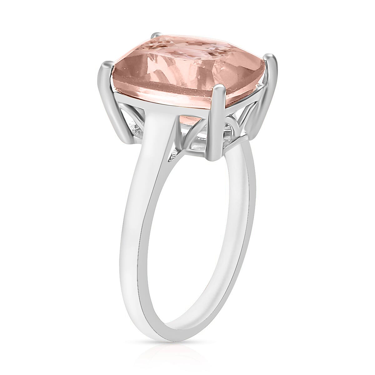 Marropino Morganite 4.95 ctw Solitaire Ring in Platinum Over Sterling Silver (Size 10) image number 2