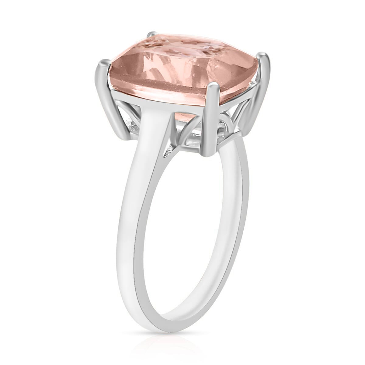 Marropino Morganite 4.95 ctw Solitaire Ring in Platinum Over Sterling Silver (Size 8.5) image number 2