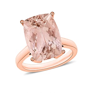 Marropino Morganite 4.95 ctw Solitaire Ring in Vermeil Rose Gold Over Sterling Silver (Size 10.0)