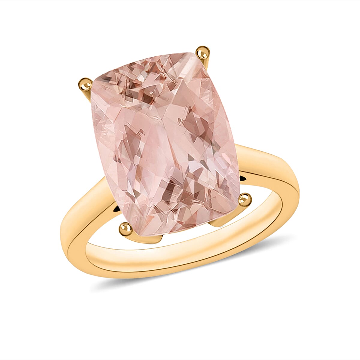 Marropino Morganite 4.95 ctw Solitaire Ring in Vermeil Yellow Gold Over Sterling Silver (Size 9.5) (Del. in 10-12 Days) image number 0