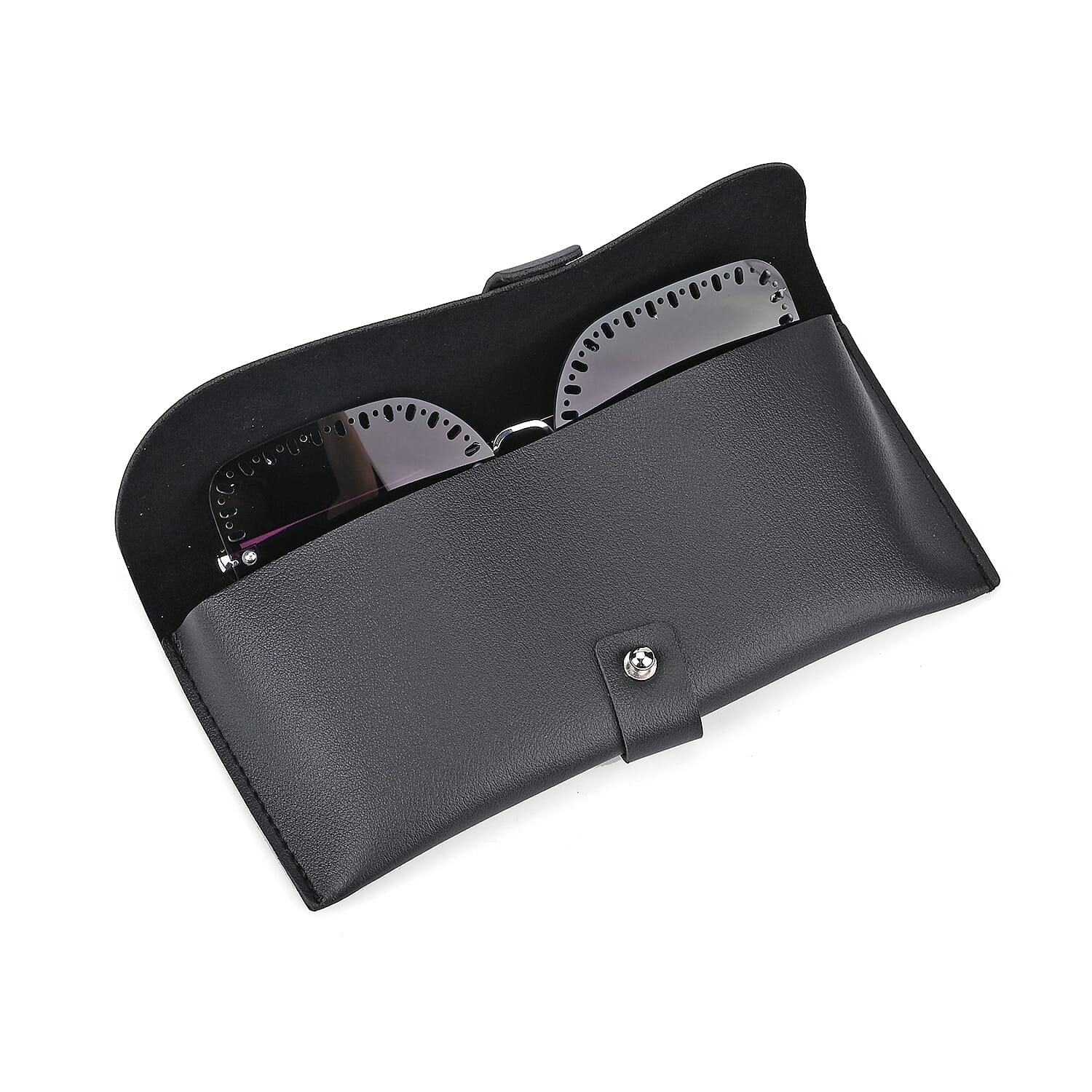 Hollow Out Design UV400 Polarized Sunglasses with Storage Bag - Gray