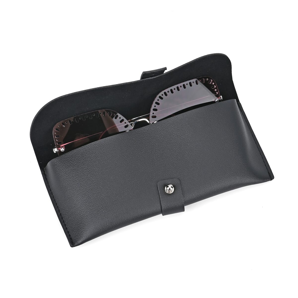Hollow Out Design UV400 Polarized Sunglasses with Storage Bag - Brown image number 3