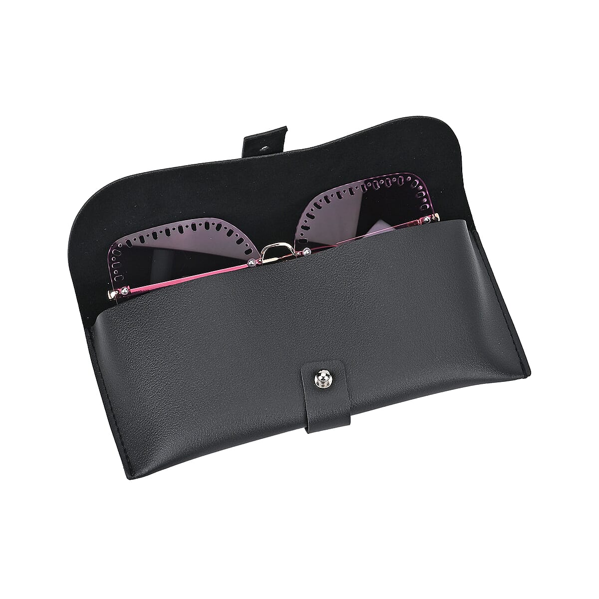 Hollow Out Design UV400 Polarized Sunglasses with Storage Bag - Wine Red image number 3