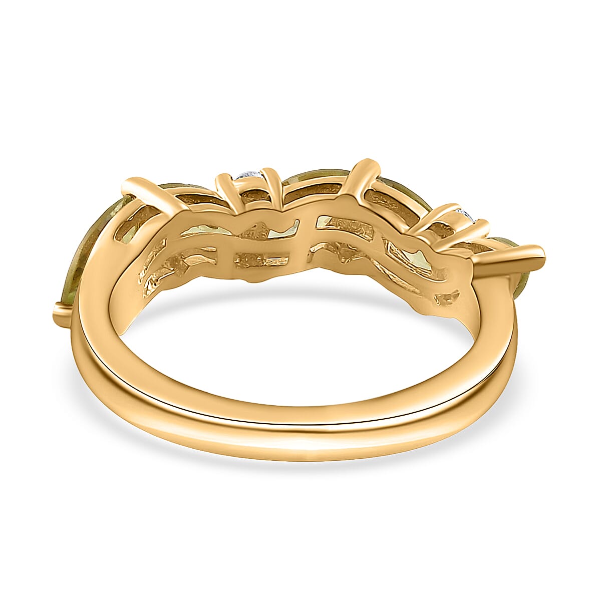 Premium Sava Sphene and Moissanite Ring in Vermeil Yellow Gold Over Sterling Silver (Size 10.0) 1.40 ctw