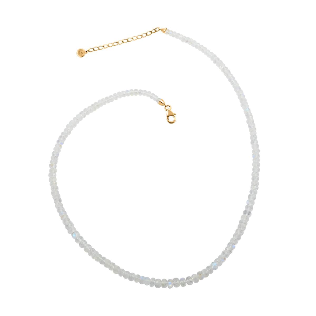 Luxoro 14K Yellow Gold AAA Moon Glow Moonstone Beaded Necklace (18-20 Inches) 84.00 ctw image number 0