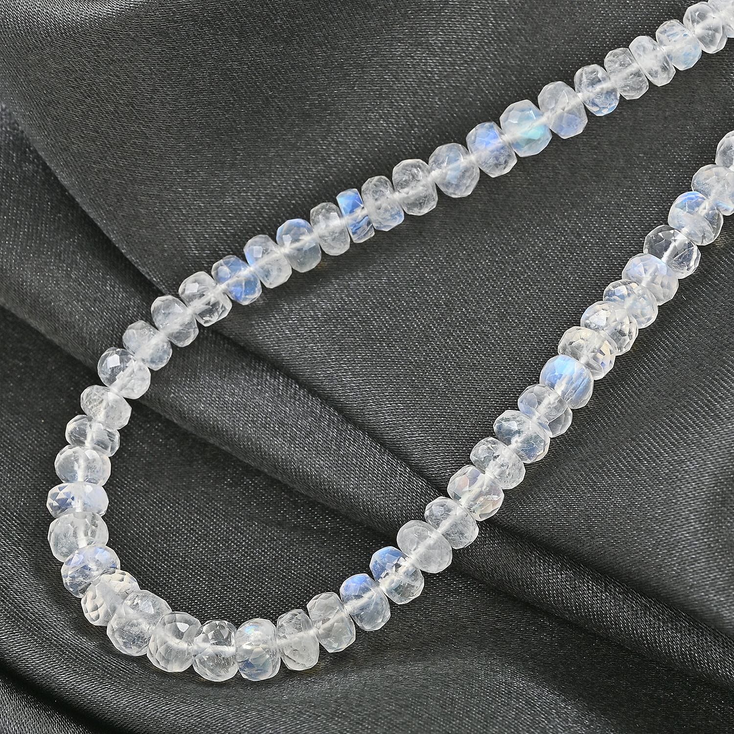 Luxoro 14K Yellow Gold AAA Moon Glow Moonstone Beaded Necklace (18-20 Inches) 84.00 ctw