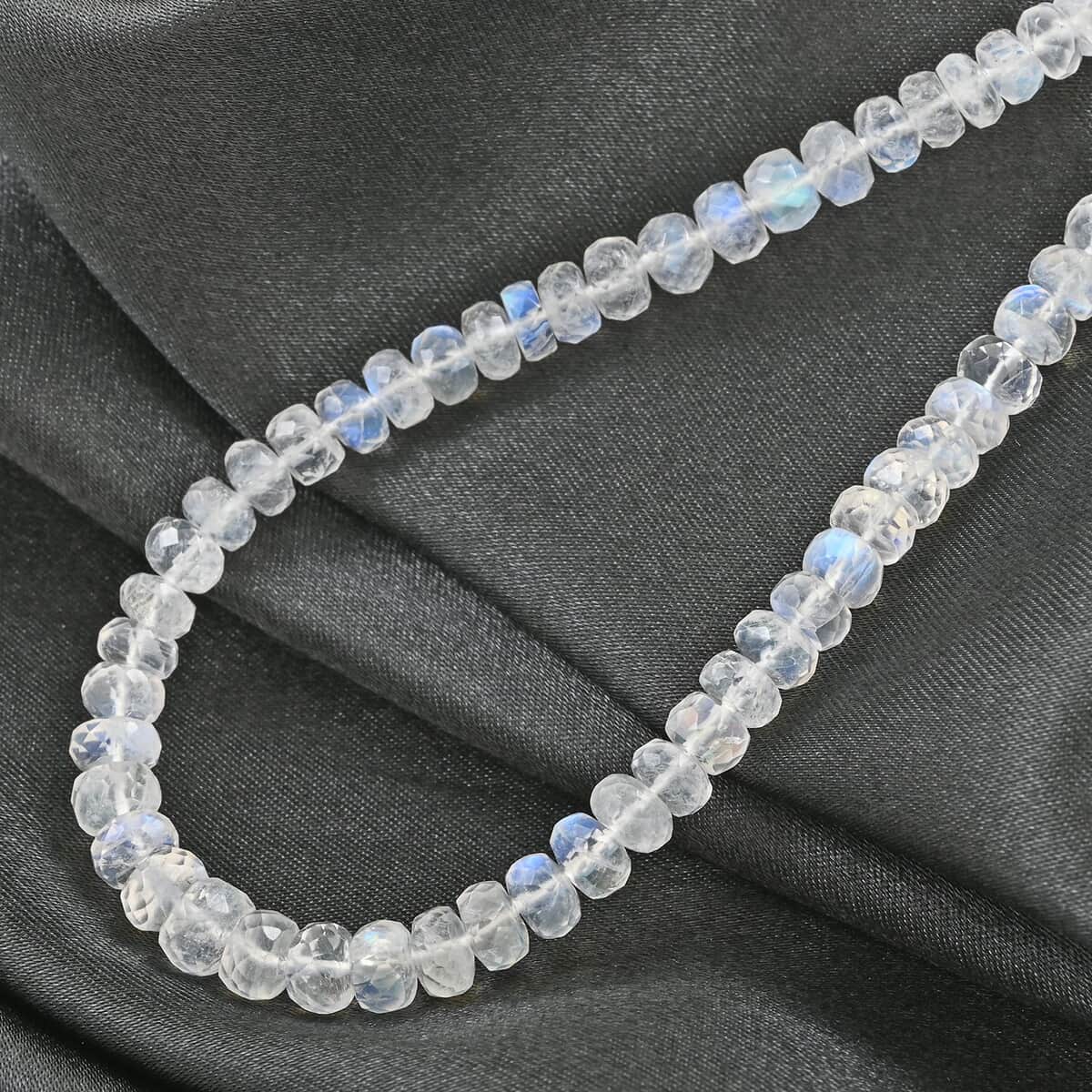 Luxoro 14K Yellow Gold AAA Moon Glow Moonstone Beaded Necklace (18-20 Inches) 84.00 ctw image number 1