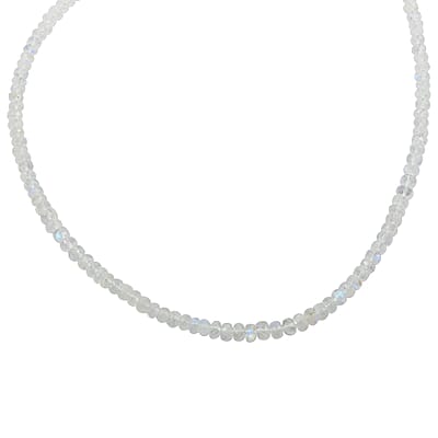 Luxoro 14K Yellow Gold AAA Moon Glow Moonstone Beaded Necklace (18-20 Inches) 84.00 ctw