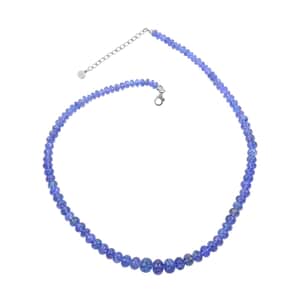 Certified and Appraised Iliana 18K White Gold AAA Tanzanite Beaded Necklace 18-20 Inches 200.00 ctw