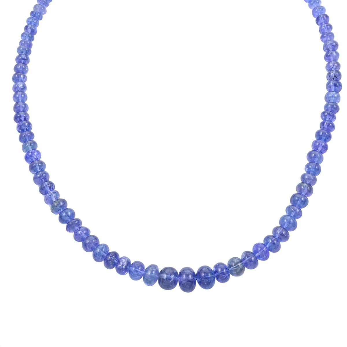 Certified and Appraised Iliana 18K White Gold AAA Tanzanite Beaded Necklace 18-20 Inches 200.00 ctw image number 2