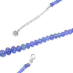 Certified and Appraised Iliana 18K White Gold AAA Tanzanite Beaded Necklace 18-20 Inches 200.00 ctw