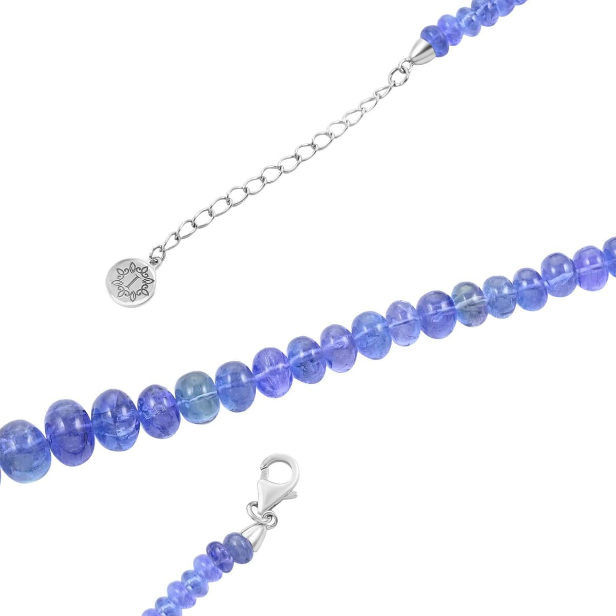 Certified and Appraised Iliana 18K White Gold AAA Tanzanite Beaded Necklace 18-20 Inches 200.00 ctw image number 3