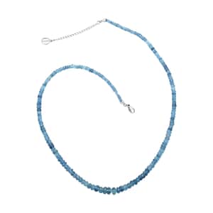 Certified and Appraised Rhapsody 950 Platinum AAA Santa Maria Aquamarine Beaded Necklace 18-20 Inches 60.00 ctw