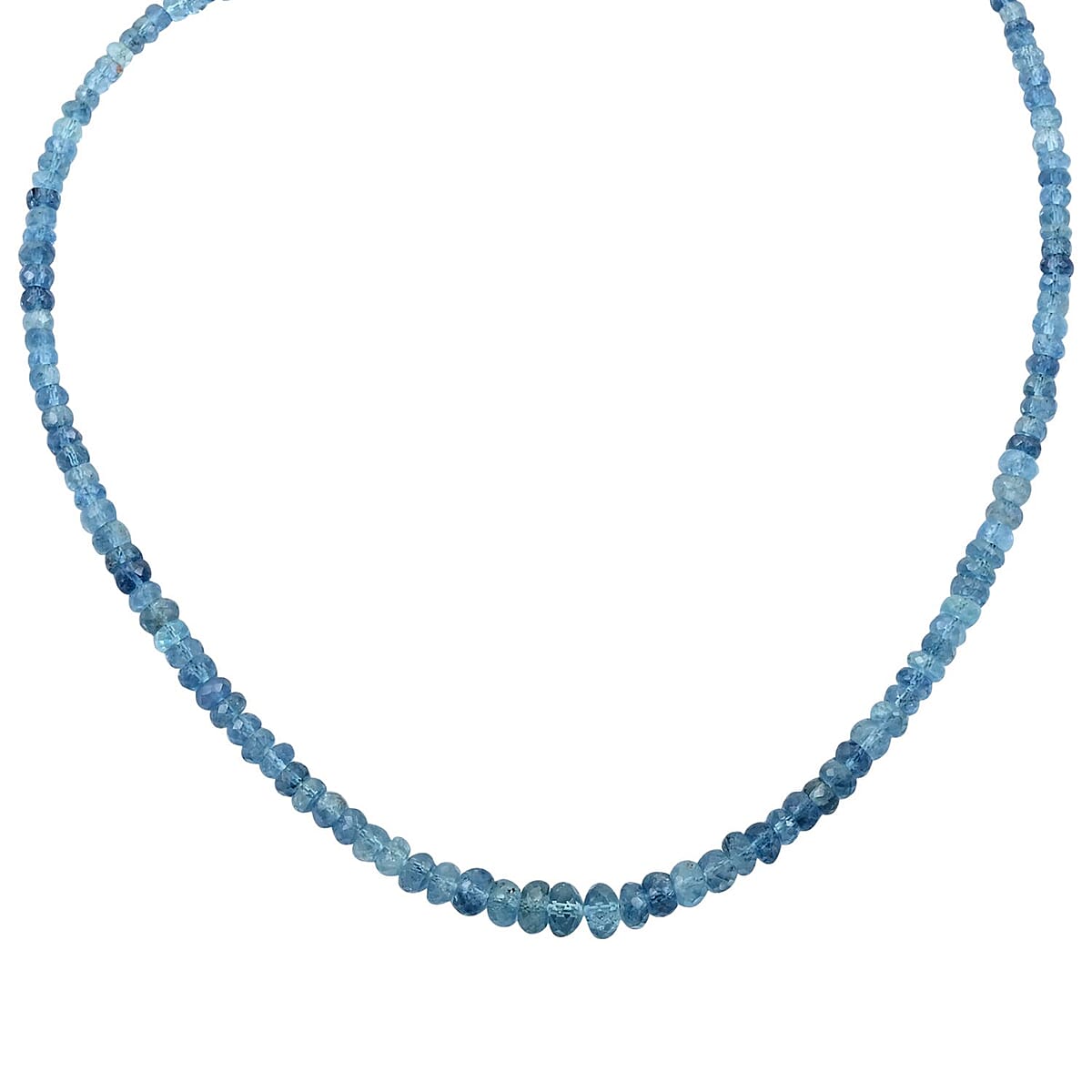 Certified and Appraised Rhapsody 950 Platinum AAA Santa Maria Aquamarine Beaded Necklace 18-20 Inches 60.00 ctw image number 3
