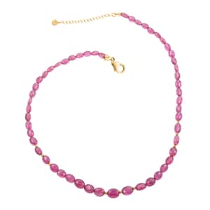 Certified & Appraised Luxoro 14K Yellow Gold AAA Niassa Ruby (FF) Beaded Necklace 18-20 Inches 105.00 ctw
