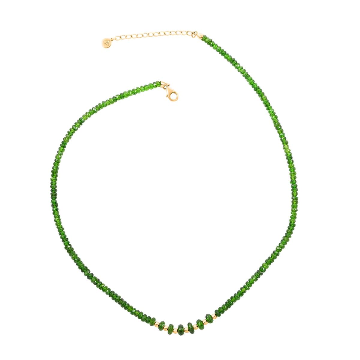 Luxoro AAA Chrome Diopside 80.00 ctw Beaded Necklace in 14K Yellow Gold (18-20 Inches) image number 0