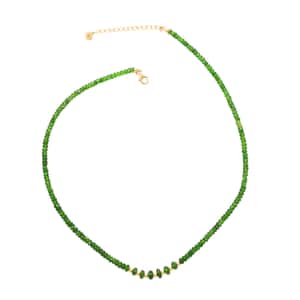 Luxoro AAA Chrome Diopside 80.00 ctw Beaded Necklace in 14K Yellow Gold (18-20 Inches)